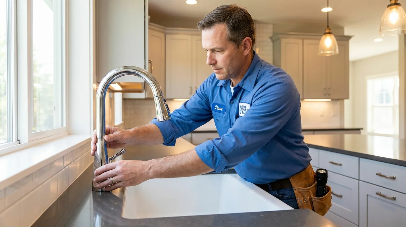 Kitchen faucet installation by Johns Plumbing LLC in Rosedale